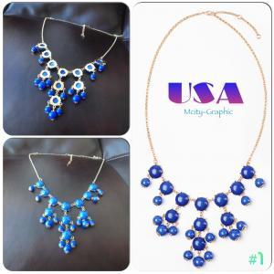 Usa #1 Bubble Necklace, Handmade Bib Necklace,..