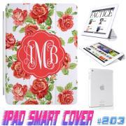 Custom Monogram Flower Floral Print @ IPad Air Smart Cover , IPad Mini Smart Cover , IPad 4 Smart Cover , IPad 3 case , ipad 2 Magnetic Sleep Wake Case #203