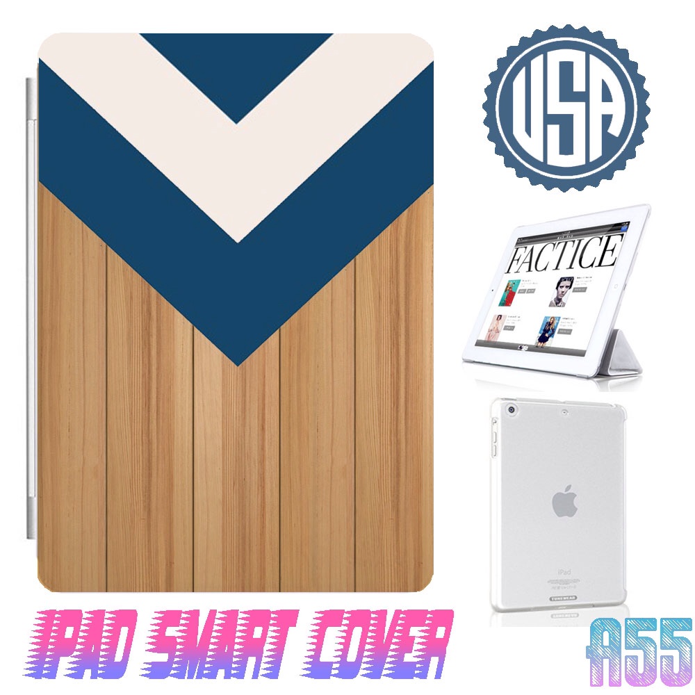 Wood Print Chevron Ipad Air Smart Cover , Ipad Mini Smart Cover , Ipad 4 Smart Cover , Ipad 3 Case , Ipad 2 Magnetic Sleep Wake Case A55