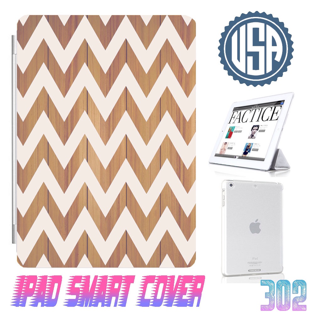 Usa Wood Print Chevron Ipad Air Smart Cover , Ipad Mini Smart Cover , Ipad 4 Smart Cover , Ipad 3 Case , Ipad 2 Magnetic Sleep Wake Case #302