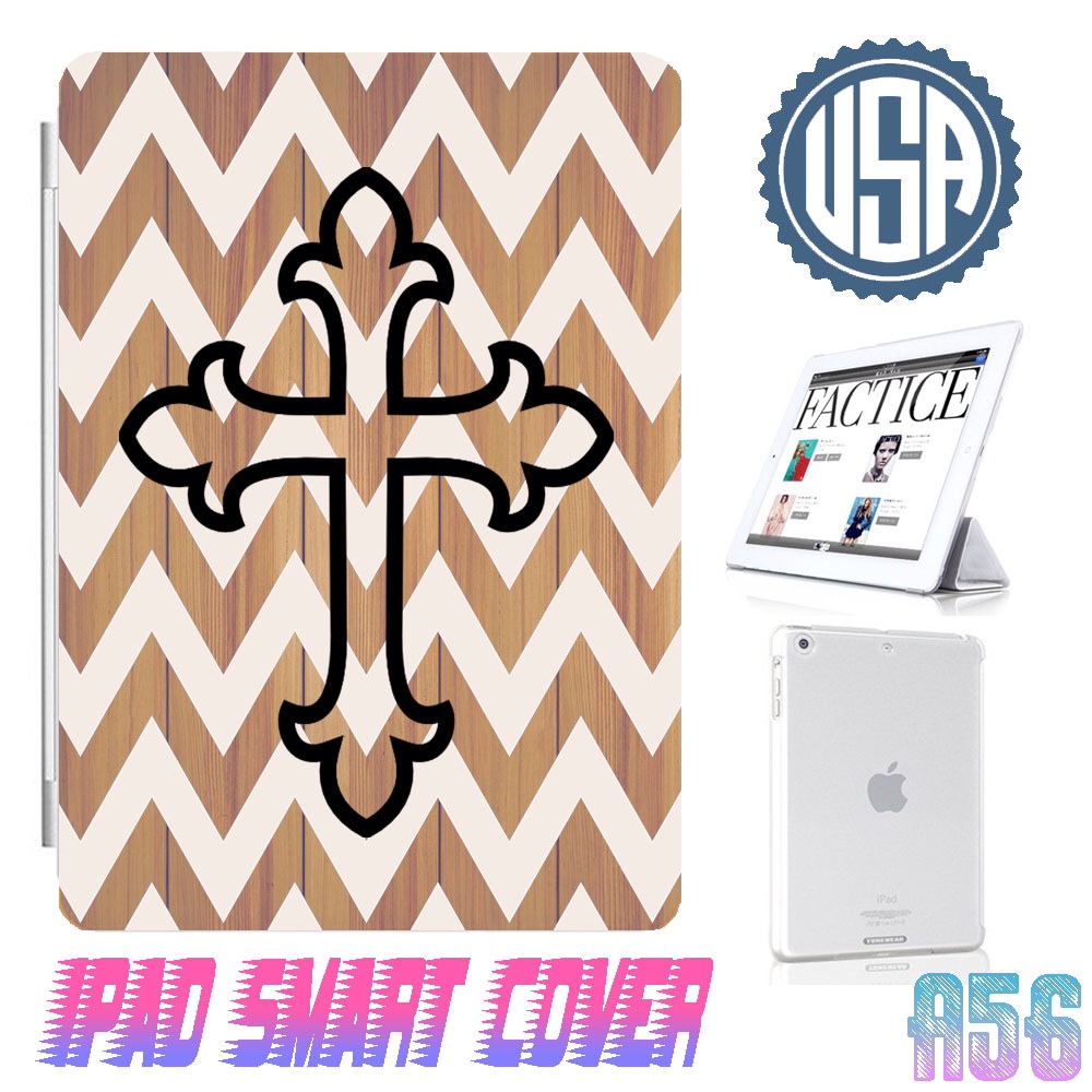Usa Wood Print Cross Chevron Ipad Air Smart Cover , Ipad Mini Smart Cover , Ipad 4 Smart Cover , Ipad 3 Case , Ipad 2 Magnetic Sleep Wake Case