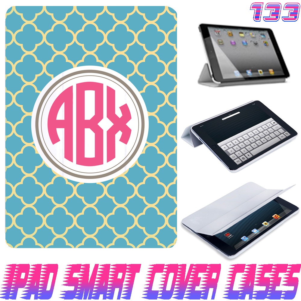 Personalize Monogram Lattice Print @ Ipad Air Smart Cover , Ipad Mini Smart Cover , Ipad 4 Smart Cover , Ipad 3 Case , Ipad 2 Magnetic Sleep Wake